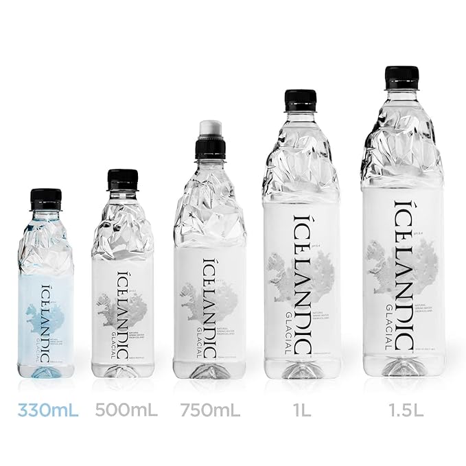 Icelandic Glacial Natural Spring Water, Unflavored, 330 ml / 11.1 Fl Oz (Pack of 24)