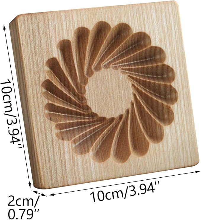 Wooden Cookie Biscuit Mold, 3D Baking Mold, Embossing Craft Decorating Baking Tool, Suitable for Halloween Thanksgiving Christmas Kitchen DIY (Shape E 10 * 10 * 2)
