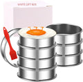 8 Pieces English Muffin Rings Crumpet Rings 3.15 Inch Stainless Steel Double Rolled Tart Ring Nonstick Metal Round Ring Mold for Kitchen Cooking Baking