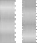 2 Pieces 8.7 Inche Stainless Steel Cake Scraper，Double Sided Patterned Edge Stripe Edge Smoother Scraper Cake Decorating，Cake Decorating Comb Cake Scraper (2, 2)