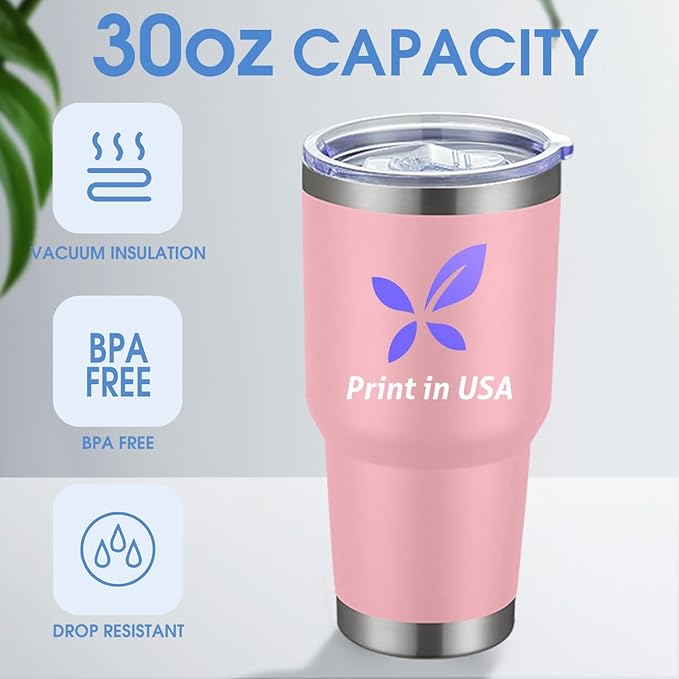 Personalized Tumbler with Pictures Text Logo,Print in USA,30oz Custom Coffee Tumbler with Lid & Straw,Double-layer Stainless Steel Custom Insulated Tumbler,Personalized Gifts As Birthday,Christmas