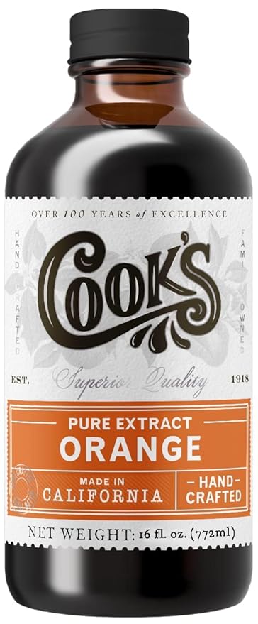 Cook's Pure Orange Extract From Florida Oranges | For Ice Cream, Cakes, Breads, Cookies and Drinks, 16 oz