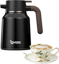 34 Oz Carafes for Hot Liquid, Stainless Steel Insulated Vacuum Thermal Coffee Carafes For Keeping Hot, 1 Liter Coffee Dispenser（Black)