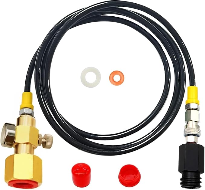 Soda Machine Co2 Adapter with High Pressure Hose,Co2 Tank Direct Adapter to TR21-4 Soda Water Maker Compatible with Onetouch Jet Aqua Fizz Ninja Thirsti 60inch with Gauge