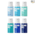 Colour Mill Oil-Based Food Coloring, 20 Milliliters Each of 6 Colors: Baby Blue, Navy, Royal, Sky Blue, Teal and Tiffany