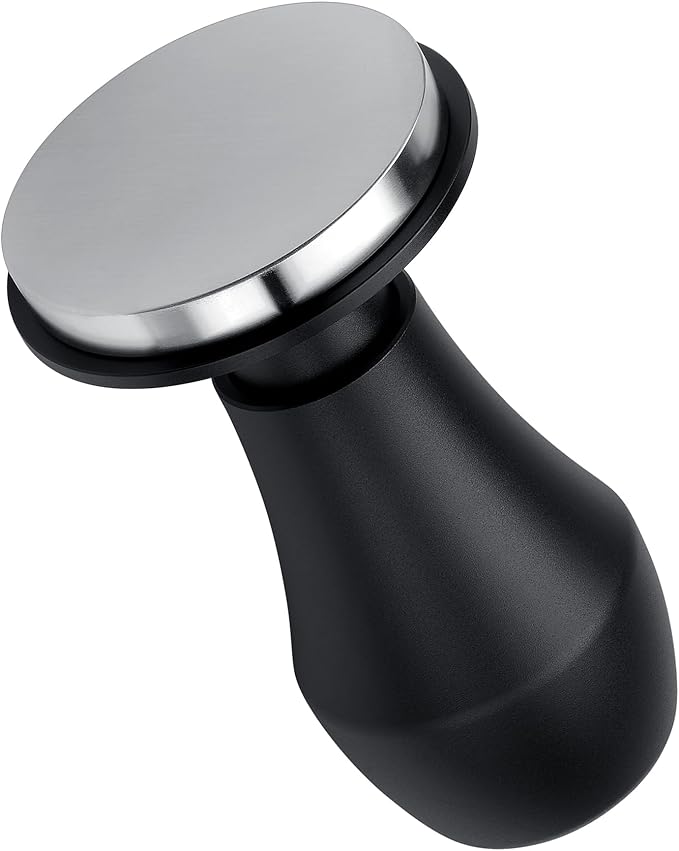 Normcore 51.5mm Coffee Tamper V4.1 with Click Sound Feedback, Spring Loaded Tamper With Stainless Steel Flat Base, Compatible with La Pavoni lever machine, Black