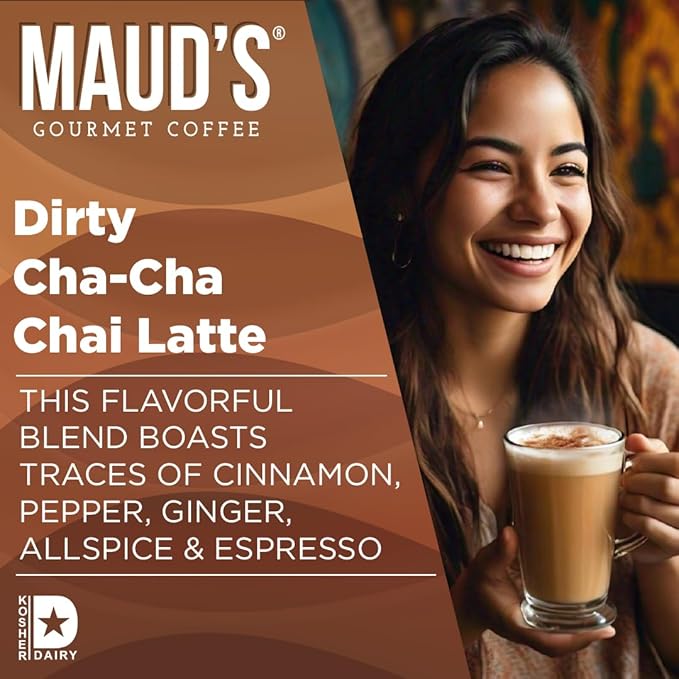 Maud's Espresso Chai Tea Latte Instant Packets, 16 ct, 100% Gourmet Blended Tea Leaves, Instant Hot or Iced Latte - Just add water