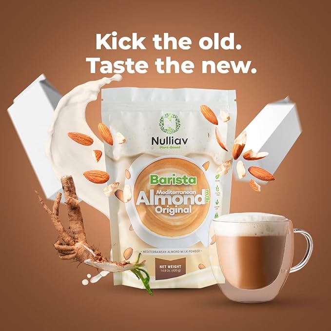 NULLIAV | Barista Mediterranean Almond Milk Powder Original 14.8 Oz.