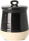 Hasense Ceramic Kitchen Canister, 75 OZ Coffee Canister with Lid, Airtight Food Storage Jar for Coffee Bean, Nuts, Candy, Spice, Flour and Herb, Large Food Container, Kitchen Decor, Black