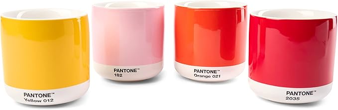 Copenhagen Design Pantone Latte Cup - Double Wall Thermo - Cappuccino Handleless Mug - 7.44oz/220ml, Cool Grey 9