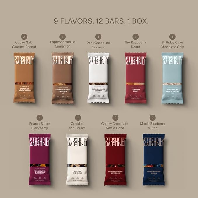 Stars + Honey Protein Bars- Flavor Variety,15g Protein, 2g Sugar, w/ Collagen Keto Friendly Snack - Gluten, Dairy, & Soy Free - High-Protein Snacks for Energy & Recovery-12 pack