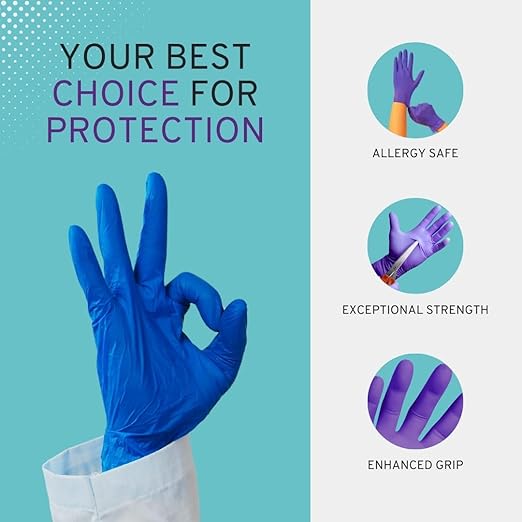 SafeWay Nitrile Gloves, 2000 Ct, X-Large, Powder-Free, Latex-Free, All-Purpose, Professional Disposable Gloves with Textured Fingertips for Medical Use, Food Prep, Cleaning, Tattoo & More