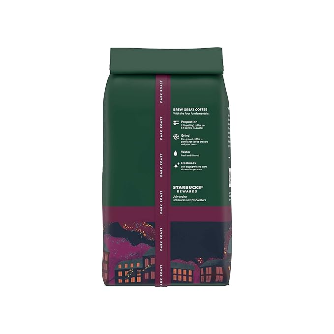 Starbucks Ground Coffee, Dark Roast Coffee, French Roast, 100% Arabica, 6 bags (18 oz each)