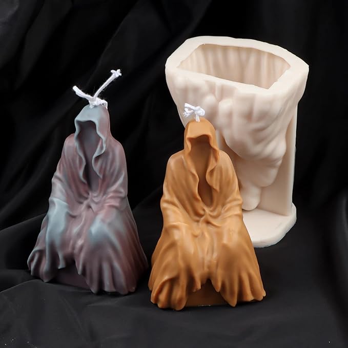 Skull Head Halloween Candle Molds - Skull Shape Silicone Mold for Candles, Resin, Chocolate - DIY Aromatherapy Decoration