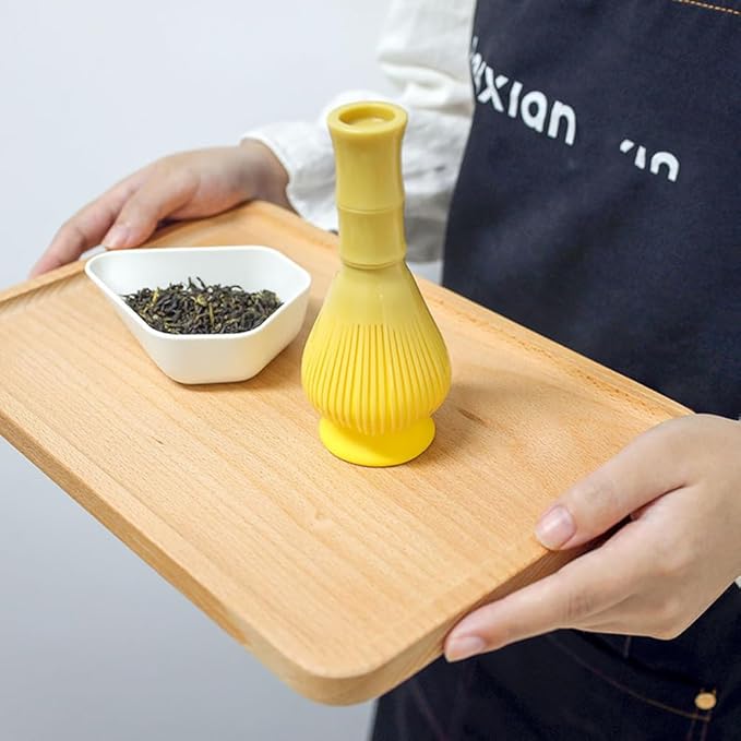 Traditional Matcha Whisk Reusable PP Resin Matcha Whisk Chasen Dishwasher Safe Matcha Stirrer Matcha Green Tea Powder Preparation Prepare Japanese Matcha Tea (Yellow)
