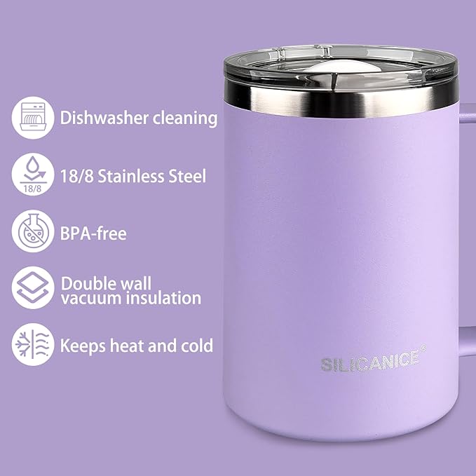 24 oz women's thermal coffee mug, double-wall insulation, easy to hold and clean, suitable for camping travel water cup