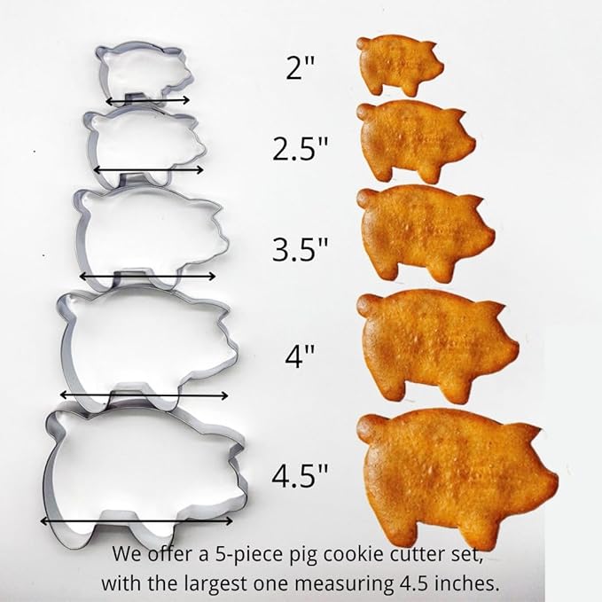 Doczen Concha Cutter & Pig Cookie Cutter Set for Mexican Cookbook Fans - Create Authentic Pan Dulce & Pastries to Pair with Mexicano Hot Chocolate - Cortadores para Conchas y Marranitos