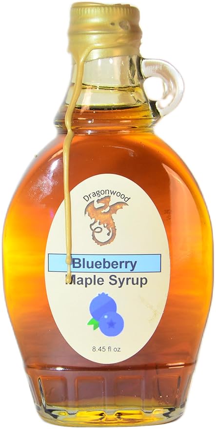 Dragonwood Flavored Maple Syrup (8 Fluid Ounces, Blueberry)