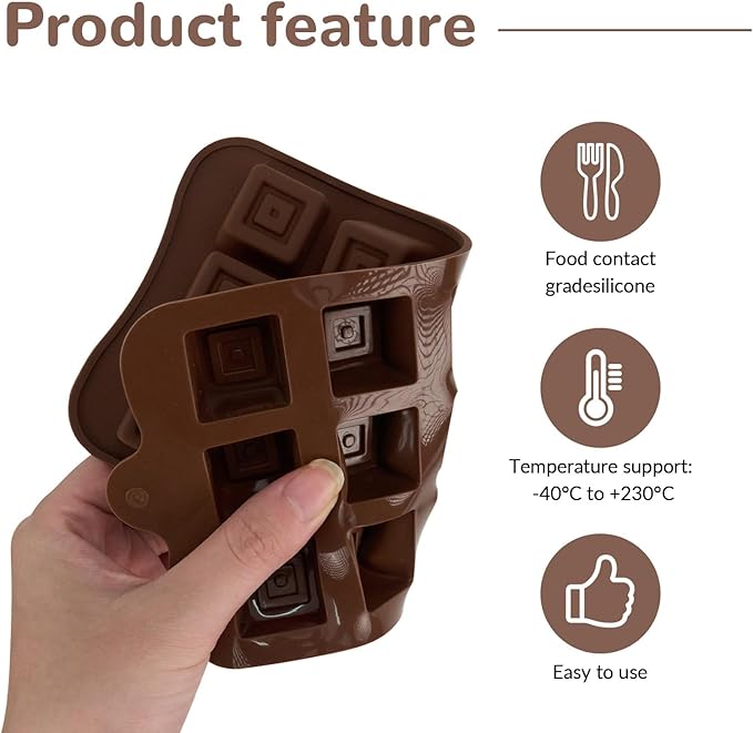 4 Pcs Chocolate Silicone Molds for Candy, Food Grade No-Stick Baking Molds with Different Shapes (4 Styles)
