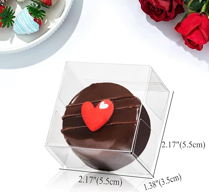 RomanticBaking 150 Pack 2.17x2.17x1.38 Inches Single Macaron Boxes Brownie Boxes Moon Cake Boxes Small candy boxes for wedding favors