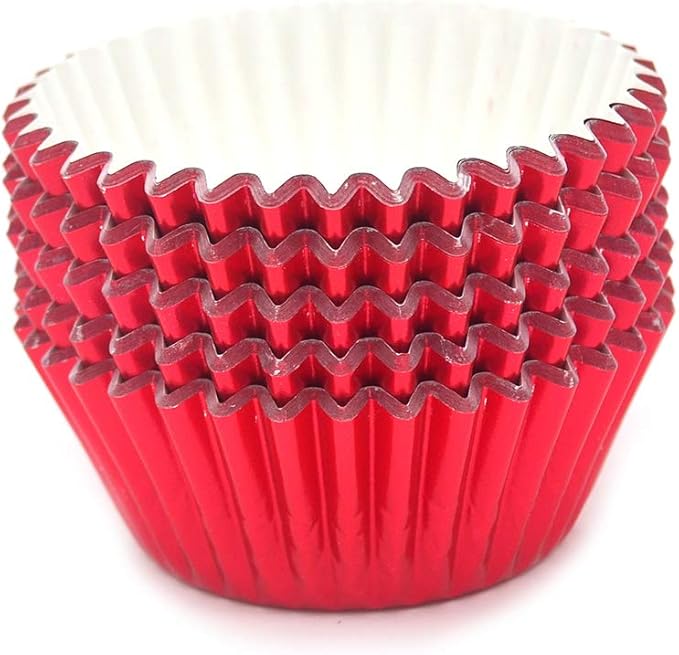 Standard Red Foil Cupcake Liners Muffin Baking Cups for Party and More, 100-Count