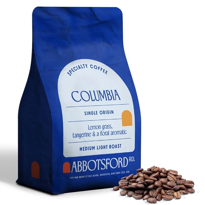 Colombia Single Origin Whole Bean Coffee, Medium-Light Roast with Lemongrass, Tangerine & Floral Aromatic Notes, Specialty Beans Colombian, 12oz Bag, Perfect for Coffee Enthusiasts
