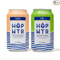 HOP WTR Sparkling Hop Water Peach 6 Pack, Lime 6 Pack, Sugar Free, Low Carb Non Alcoholic Drinks, NA Beer, Adaptogen Drink, No Calories, Adaptogens & Nootropics for Added Benefits, 12 oz Cans