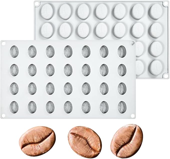 mostsom Bakeware Coffee Bean Shape Silicone Mold for Cake Mousse Dessert Chocoalte Non-Stick Soap Mould (K_ Coffee Bean)