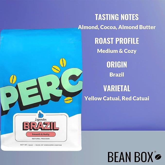 Brazil Legender - Roasted by Perc Coffee - Whole Bean Coffee - 12 Ounce Bag
