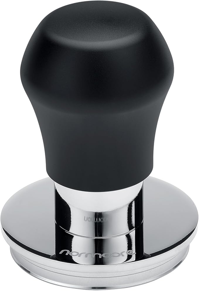 Normcore 53.3mm Espresso Tamper V4.1 Mini, Spring-Loaded Coffee with Click Feedback, Self-Leveling Stainless Steel Flat Baffle, Compatible with Breville Sage 54mm Portafilters, Black