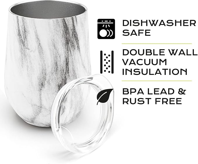 BALIBETOV 5 pcs large Yerba Mate Cup and Bombilla Kit, Includes one 12 oz Yerba Mate Gourd with Lid, Two Bombillas Mate Straw and one cleaning brush | Stainless steel | Double Walled