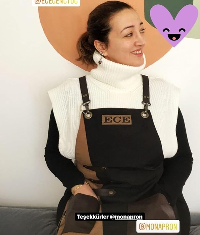 Apron for Women and Men Waterproof Canvas Extra Pocket for Chef Barista Gardening BBQ Grilling Crossback Unisex