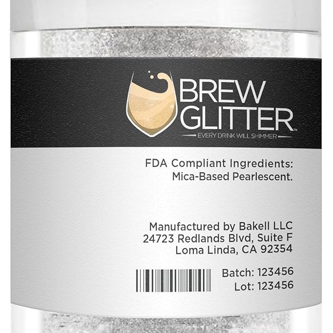 Clear Shimmer BREW GLITTER Edible Glitter For Drinks, Cocktails, Beer, Garnish Glitter & Beverages | KOSHER & HALAL Certified | 100% Edible & Food Grade | Vegan, Gluten, Nut Free (25g, Clear Shimmer)