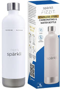 Stainless Steel Carbonation Bottle and Water Bottle | Compatible With Philips Carbonation Soda Maker and Aarke Soda Makers, Dishwasher Safe (SSB-W)