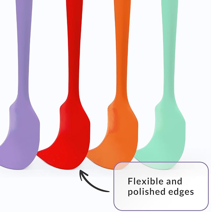 Elihome Classic Silicone Spoonula - Non-Stick Heat Resistant Silicone Scraper Spatula for Mixing, Serving, Scraping, Stirring, and More - 11 Inch, Red