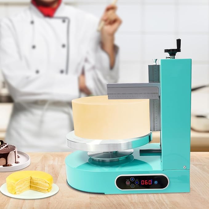 Cake Decorating Machine, Electric Birthday Cake Cream Smooth Coating Decoration Machine, Cake Smoother Icing Machine,Cake Cream Spatula Machine for 4-12inch Cake (Green)