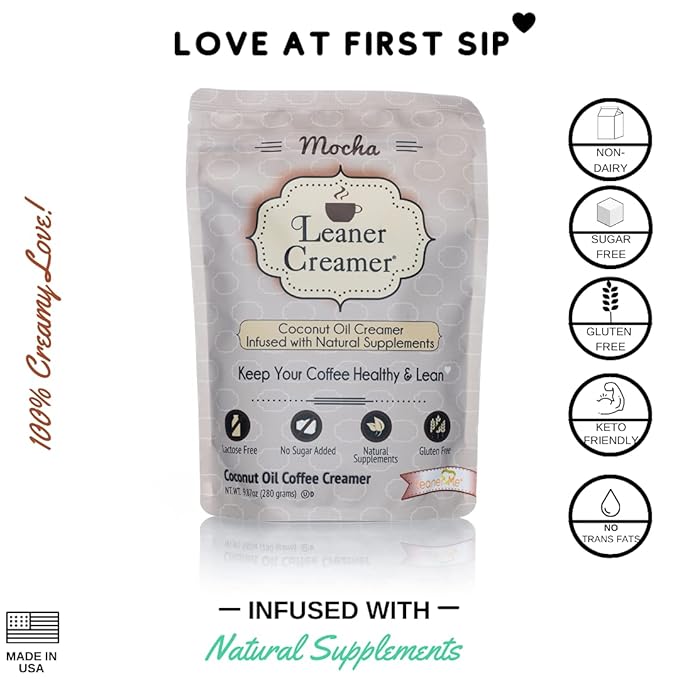 Leaner Creamer Coconut Creamer with Superfood Ingredients – Non-Dairy, Sugar-Free, Keto, Gluten-Free Powdered Coffee Creamer – Variety Pack – 4 Flavors – 280g Each