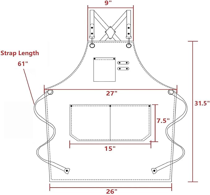 AFUN Chef Aprons for Men Women with Large Pockets, Cotton Canvas Cross Back Heavy Duty Adjustable Work Apron, Size M to XXL (Beige)