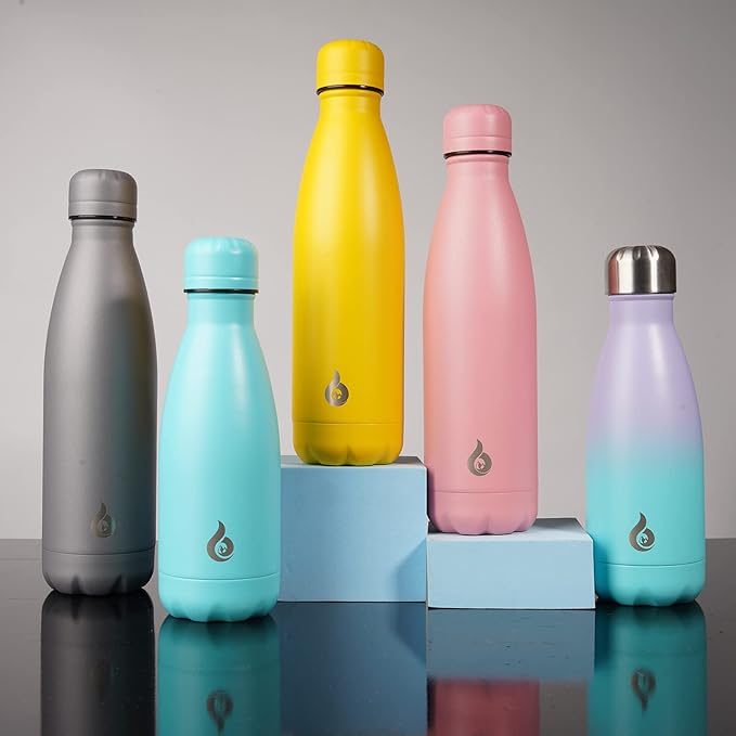 BJPKPK Insulated Water Bottle 12oz Stainless Steel Water Bottles For Travel Keep Cold And Hot,White