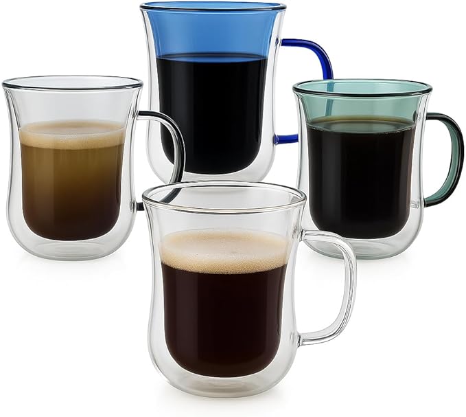 LEMONSODA Double Walled Colored Insulated Coffee Mugs - 10oz - Hot or Cold Latte, Tea, Cappucino, Coffee, Espresso Mug with Handle - Premium Packaging (Set of 48)(2252)