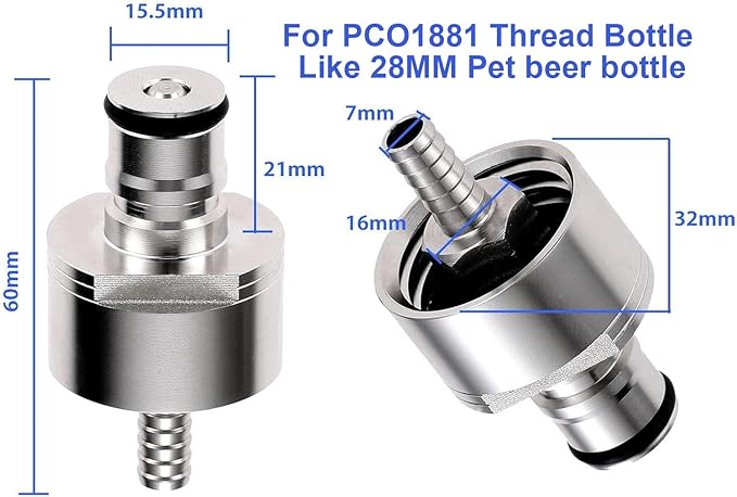 Homebrew Beer Stainless Steel Carbonation Cap Carbonator Fizzy Drinks Carbonation Cap For 2L Soda Pet Bottle Ball Lock Type CO2 Coupling Carbonate Soda Beer Fruit Juice Water