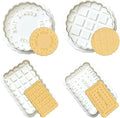 4 Pcs Cookie Press Mold, Waffle Cookie Stamp Mold, With Cute Cat Paw Shaped Plunger Stamp, Easy to Use, for Treats DIY Baking, Cake, Pastry