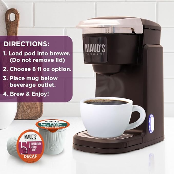 Maud's Flavored Decaf Coffee Pods Variety Pack, 80 ct,14 Assorted Roasts & Flavors, Decaf Medium Roast Coffee in Recyclable Single Serve Pods - 100% Arabica Coffee, Compatible with Keurig K Cups Maker