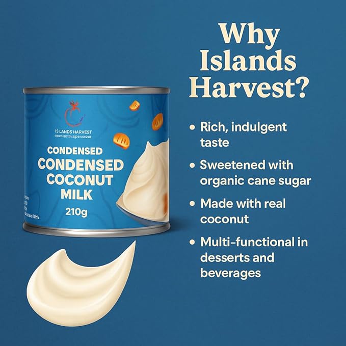 Islands Harvest Sweetened Condensed Coconut Milk Pack of 6 | Gluten-Free, Non-GMO, Vegan Coconut Milk | Rich and Tasty Coconut Flavor Milk | No Added Artificial Flavors, Colors and Preservatives