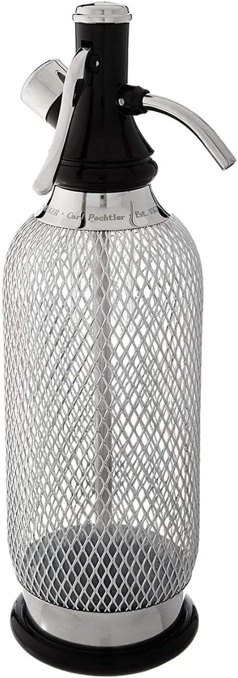 iSi North America Classic Sodamaker Set with Soda Siphon Chargers, 10-Pack - Stainless Steel 1-Quart Sparkling Water System & CO2 Carbonation Chargers for Carbonated Drinks, Juices, Cocktails