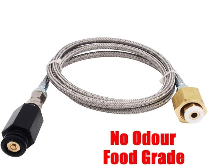 Soda Machine CO2 External Hose Stainless steel Adapter Kit with 60 inches length to CGA320 Tank