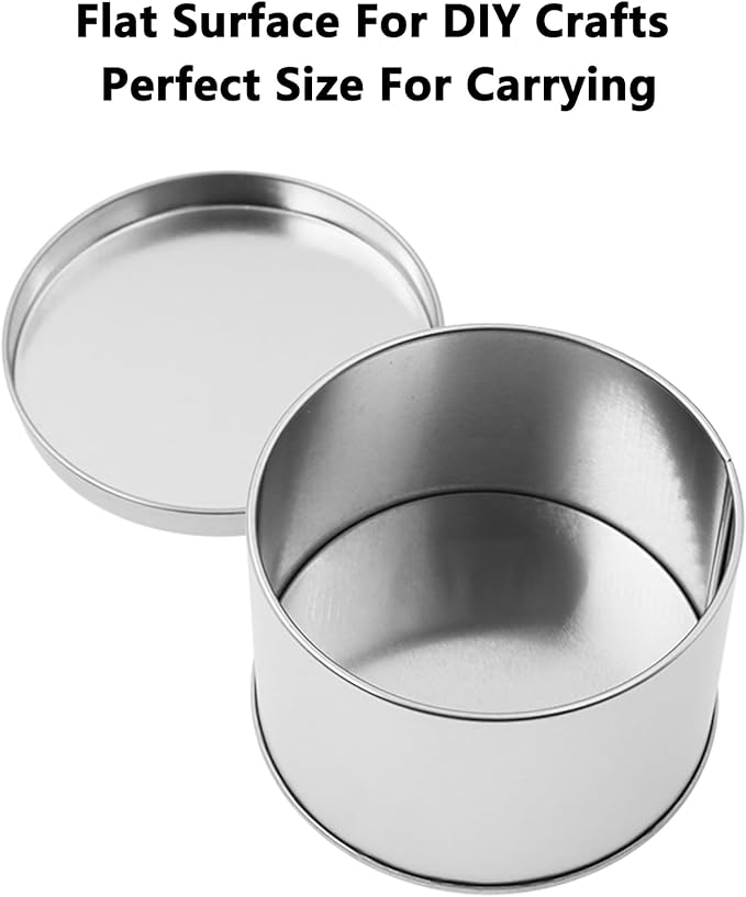 Metal Empty Boxes, Tin Boxes with Lid,Small Silver Tin Boxes,Stackable Organizer Containers,8PCS Storage Tin for Home Outdoor Active Storage Containers