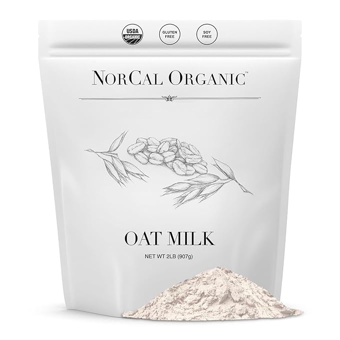NorCal Organic Oat Milk Powder - 2lbs Bulk | 100% Vegan, UNFLAVORED | Pure Organic Oats from Canadian Farms