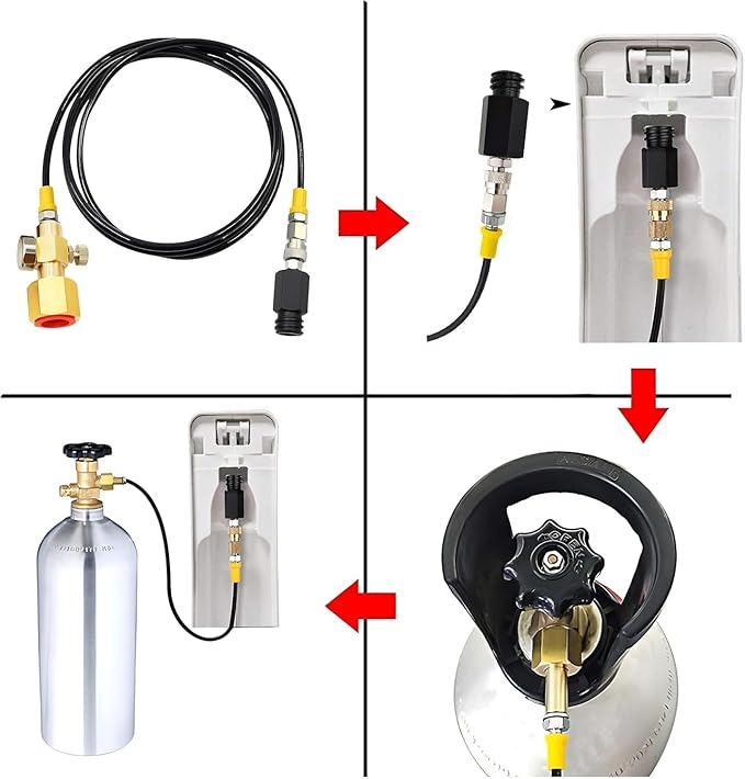Soda Machine Co2 Adapter with High Pressure Hose,Co2 Tank Direct Adapter to TR21-4 Soda Water Maker Compatible with Onetouch Jet Aqua Fizz Ninja Thirsti 60inch with Gauge