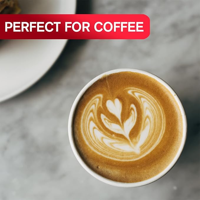 Smygoods White Original Disposable Paper Coffee Cups with Lids (12 OZ, 50 Count) For Hot Beverages, Tea, Espresso, Cocoa - To Go Drink Containers, Café & Office